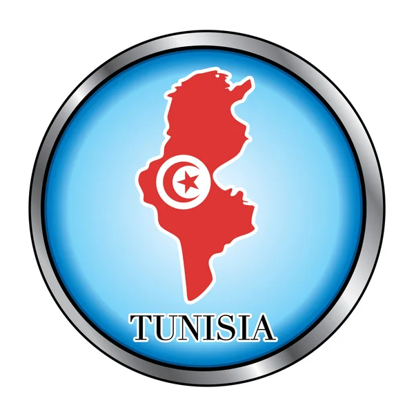 Bouton rond Tunisie — Image vectorielle