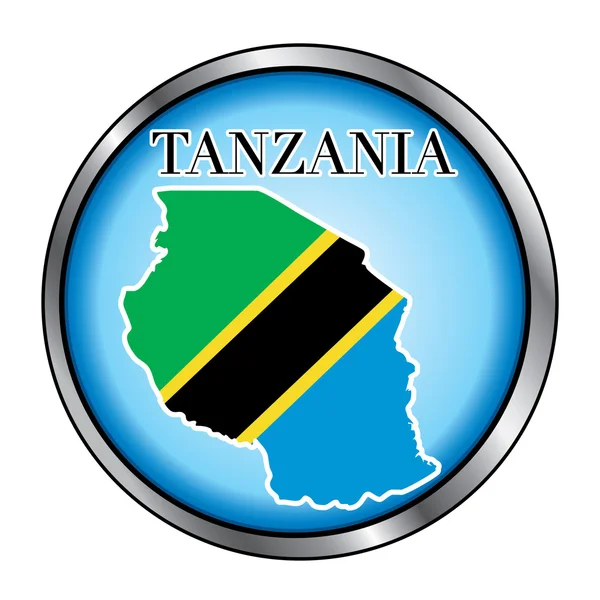 Bouton rond Tanzanie — Image vectorielle