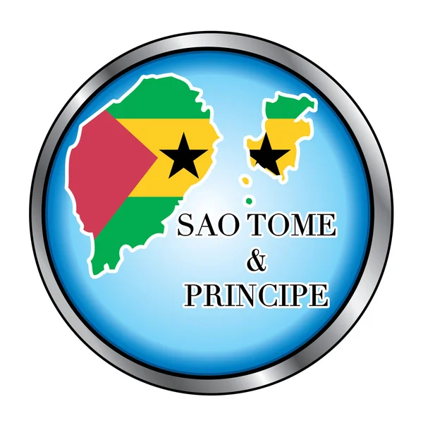 Σάο Τομέ και Πρίνσιπε στρογγυλό κουμπί — Διανυσματικό Αρχείο
