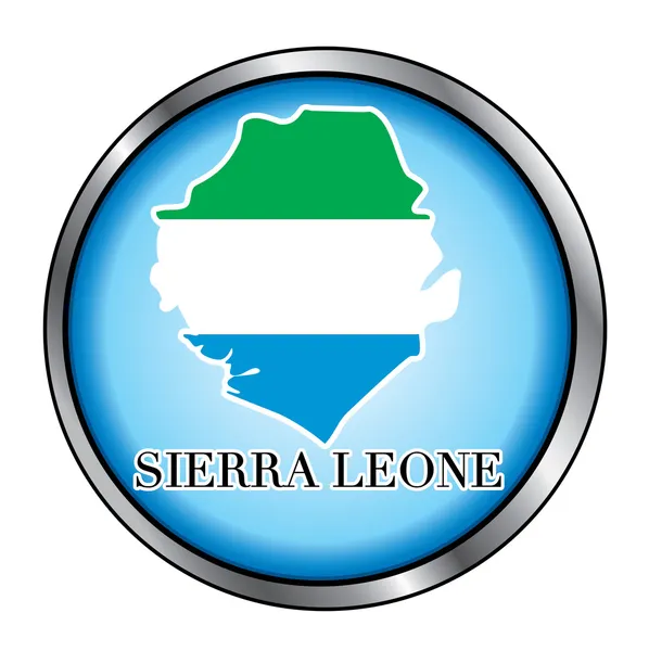 Serra Leoa botão redondo — Vetor de Stock