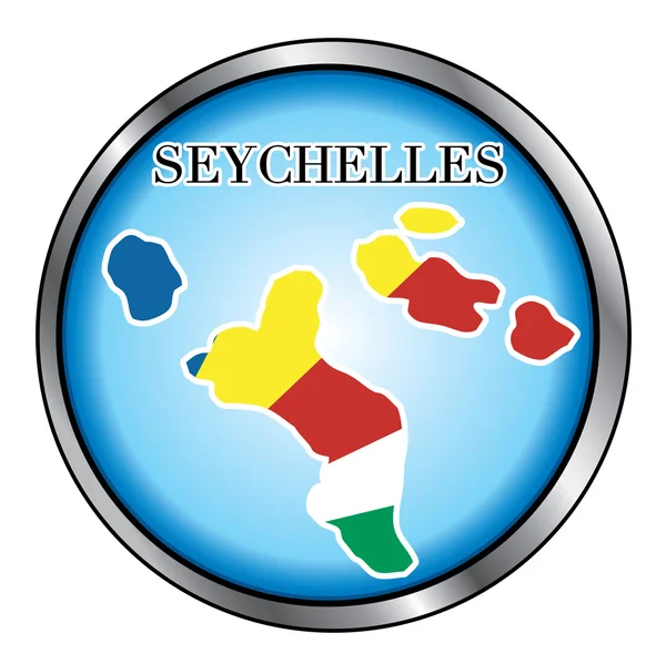 Seychelles Round Button — Stock Vector