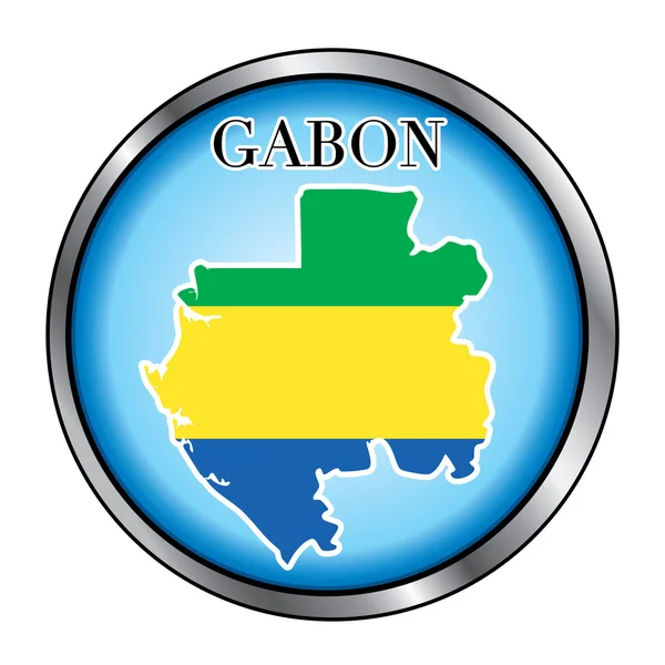 Bouton rond Gabon — Image vectorielle