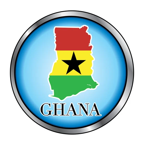 Ghana ronde knop — Stockvector