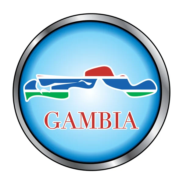 Gambia ronde knop — Stockvector