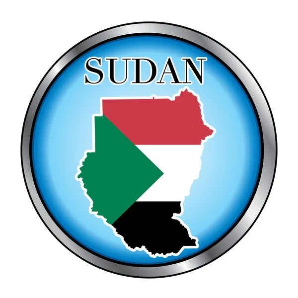 Súdán kulaté tlačítko — Stockový vektor