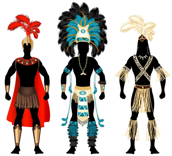 Male Carnival Costumes — Stock Vector