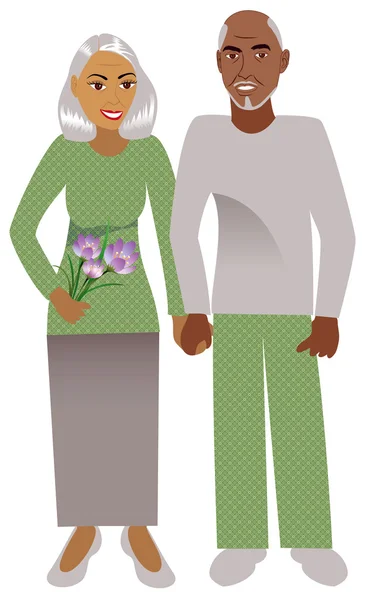 Old Couple — Stock Vector
