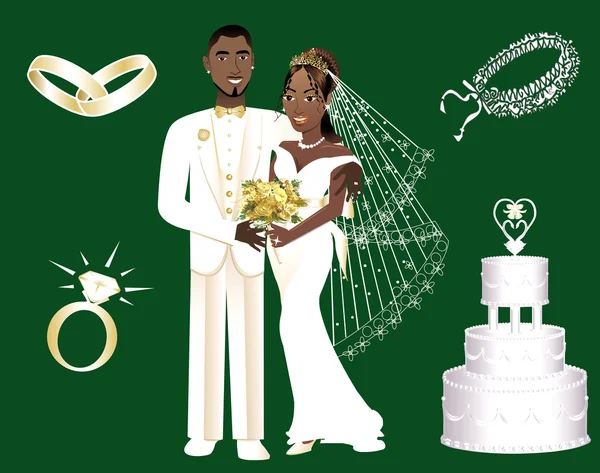 Icônes de mariage — Image vectorielle