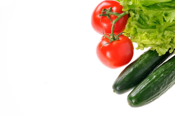 Verse groenten geïsoleerd op witte achtergrond — Stockfoto