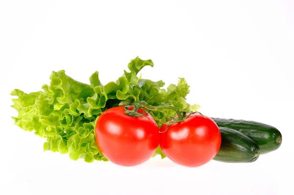Färska grönsaker isolerad på vit bakgrund — Stockfoto