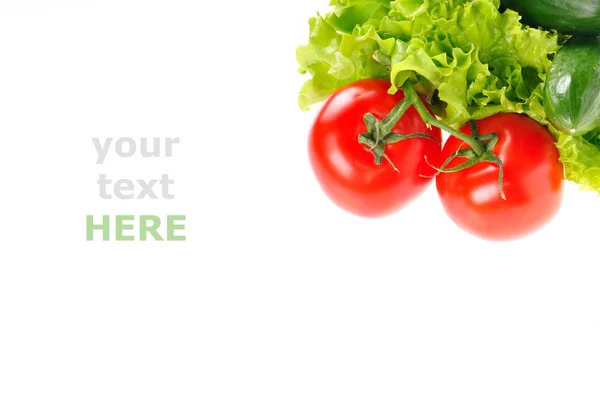 Färska grönsaker isolerad på vit bakgrund — Stockfoto