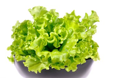 Fresh green salad isolated on white background clipart