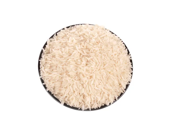 stock image Rice in the black bowl