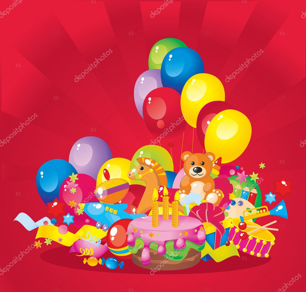 Children's birthday — Stock Vector © AlfaOlga #9160791