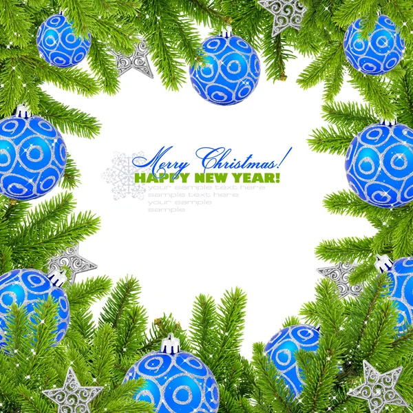 Christmas frame on white with space for text — Stock Photo, Image