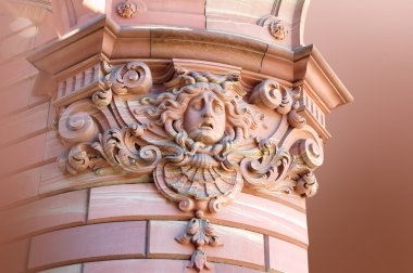 Bas-relief on the facade of house, Frankfurt am Main, Germany clipart