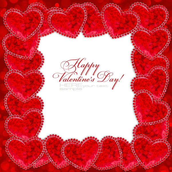Frame from decorative hearts with space for text — Stock Photo, Image