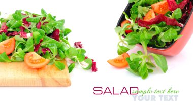 Fresh mixed salad with tomatoes clipart