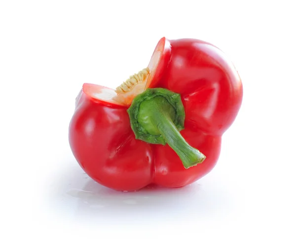 Červená paprika izolované na bílém pozadí — Stock fotografie