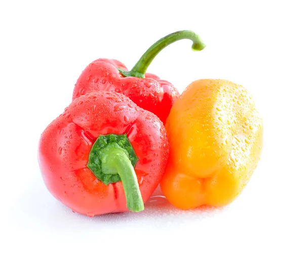 Orange and red pepper isolated on white background — Stock Photo, Image