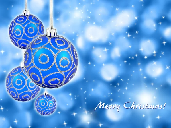 Christmas bollar hängande med band på bakgrund — Stockfoto