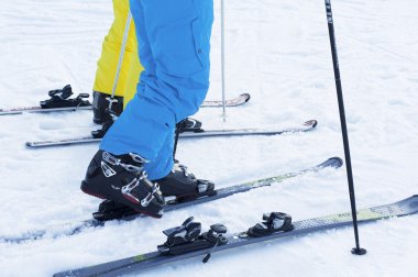 Ski boots and skis clipart