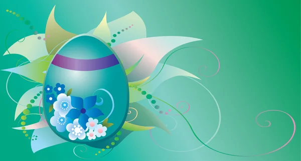 Tarjeta de Pascua con huevo — Vector de stock