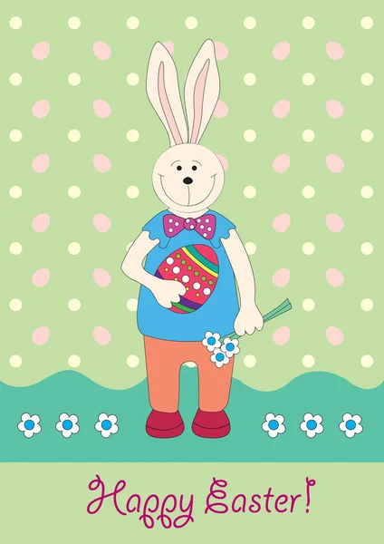 Easter card with rabbit — Stock Vector