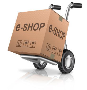 Web e-shop cart icon clipart