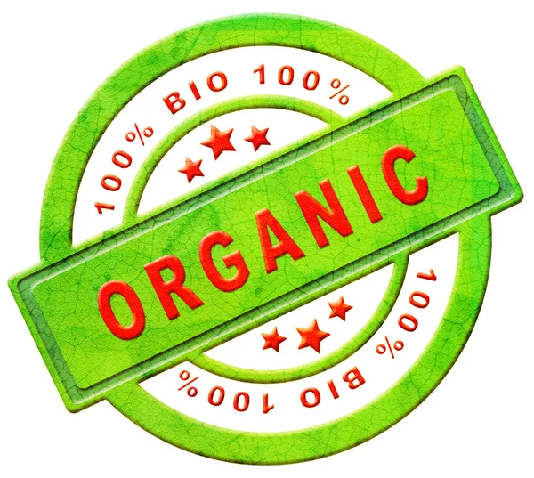 Etichetta biologica al 100% — Foto Stock