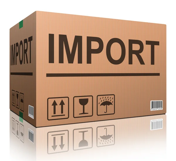 Importovat lepenkové krabice — Stock fotografie