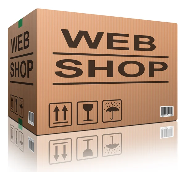 Web shop cardboard box — Stock Photo, Image