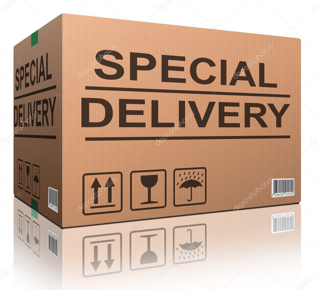 Special delivery cardboard box