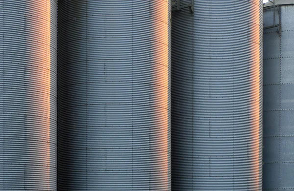 stock image Corrugated silo tanks