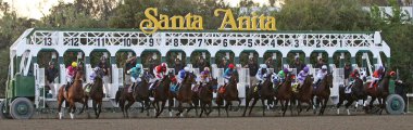 Gate Break for The Santa Anita Handicap 2012 clipart