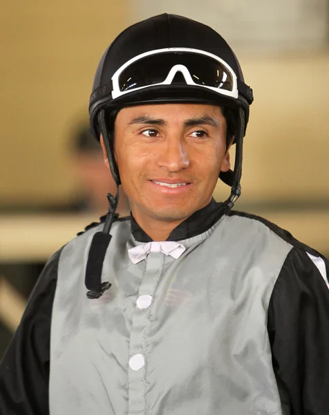 Vollblut-Jockey rafael bejarano — Stockfoto