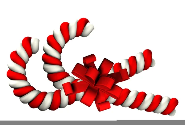 Two Candy cane on white background — Stock Photo, Image