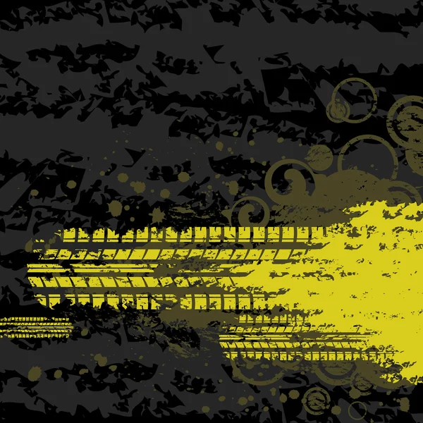 Pneumatico giallo traccia sfondo — Vettoriale Stock