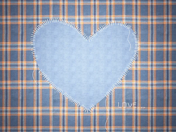 Jeans framework with heart. — Stock Photo, Image