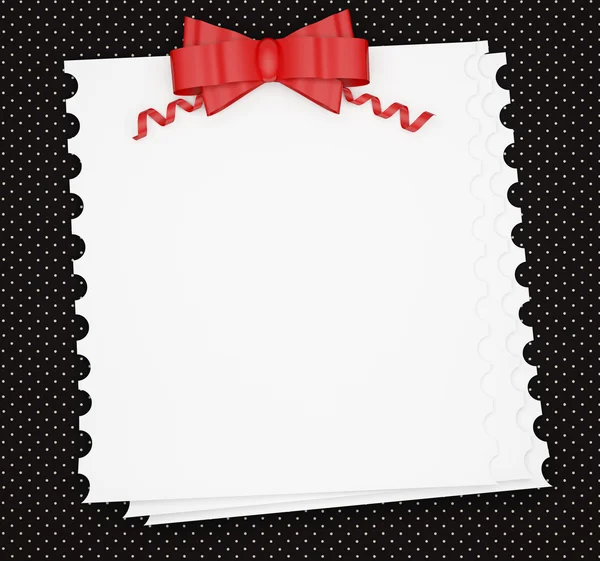 Ročník svatebních (svátek) papírové pozadí s červenou stuhu. — Stock fotografie