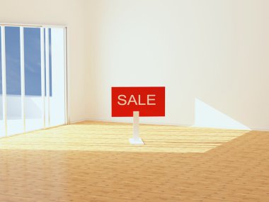 New empty apartment for sale clipart