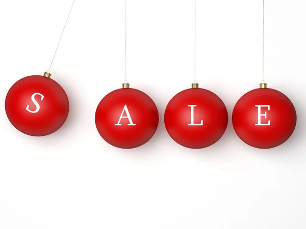 stock image Sale Christmas red balls. Isolated on white background