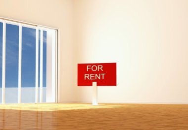 New empty apartment for rent clipart