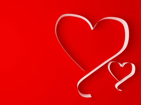 Twee Witboek harten, Valentijnsdag achtergrond. — Stockfoto