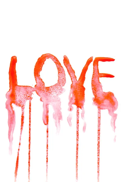 Hand painted background with love text. — Stock Photo, Image