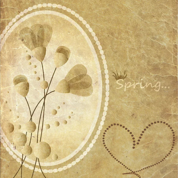Krásný vintage papírové pozadí s květy. — Stock fotografie
