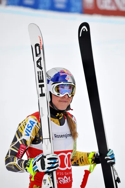 Portret van kampioen skiër uit Verenigde Staten lindsey vonn — Stockfoto