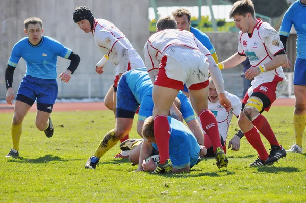 The Cup of the European nations on Rugby football. A match Russia - Ukraine — Stock Photo, Image