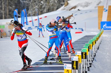 Cup of Russia on biathlon in Sochi on February 10, 2012. clipart
