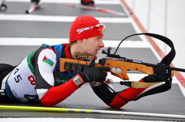 Cup of Russia on biathlon in Sochi on February 10, 2012. clipart